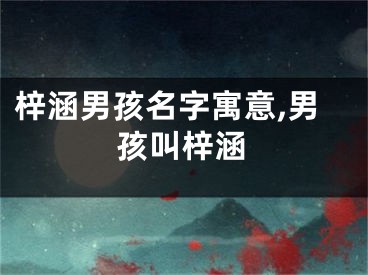 梓涵男孩名字寓意,男孩叫梓涵