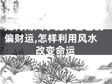 如何用风水提升自己的偏财运,怎样利用风水改变命运