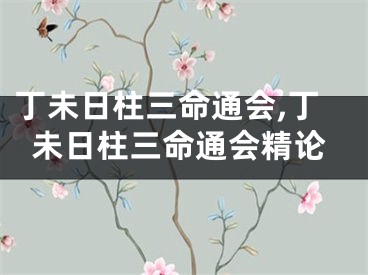 丁未日柱三命通会,丁未日柱三命通会精论