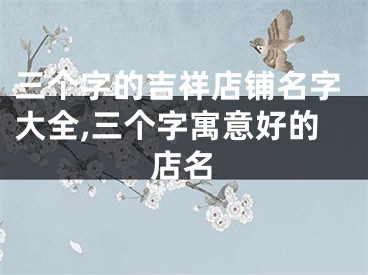 三个字的吉祥店铺名字大全,三个字寓意好的店名