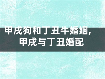 甲戌狗和丁丑牛婚姻,甲戌与丁丑婚配