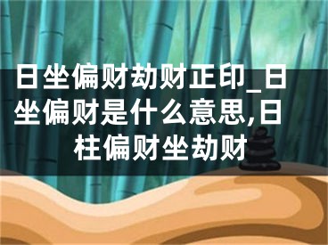 日坐偏财劫财正印_日坐偏财是什么意思,日柱偏财坐劫财