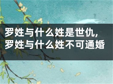 罗姓与什么姓是世仇,罗姓与什么姓不可通婚