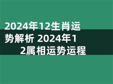 2024年12生肖运势解析 2024年12属相运势运程