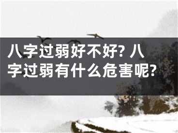 八字过弱好不好? 八字过弱有什么危害呢?