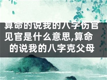 算命的说我的八字伤官见官是什么意思,算命的说我的八字克父母