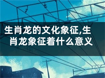 生肖龙的文化象征,生肖龙象征着什么意义