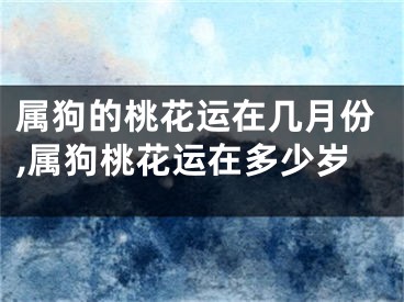 属狗的桃花运在几月份,属狗桃花运在多少岁
