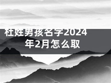 杜姓男孩名字2024年2月怎么取