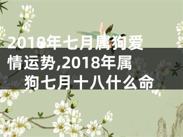 2018年七月属狗爱情运势,2018年属狗七月十八什么命