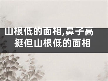 山根低的面相,鼻子高挺但山根低的面相