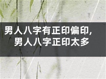 男人八字有正印偏印,男人八字正印太多