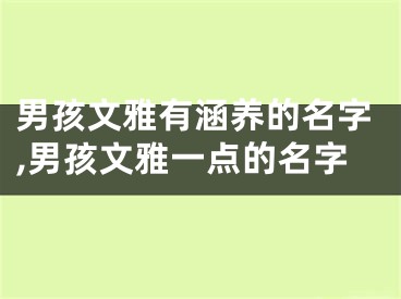 男孩文雅有涵养的名字,男孩文雅一点的名字