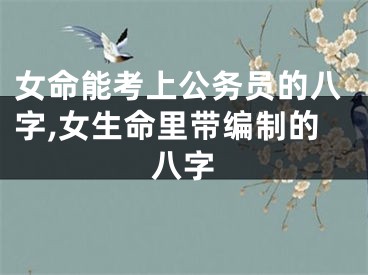 女命能考上公务员的八字,女生命里带编制的八字