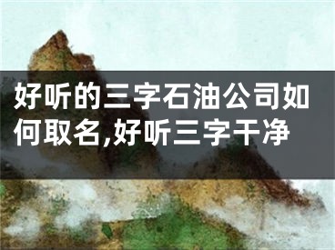 好听的三字石油公司如何取名,好听三字干净