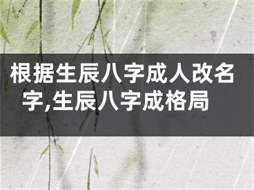 根据生辰八字成人改名字,生辰八字成格局