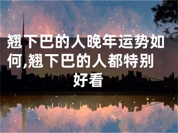 翘下巴的人晚年运势如何,翘下巴的人都特别好看