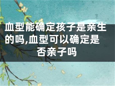 血型能确定孩子是亲生的吗,血型可以确定是否亲子吗