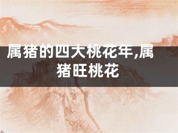 属猪的四大桃花年,属猪旺桃花