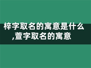 梓字取名的寓意是什么,萱字取名的寓意