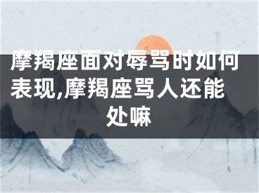 摩羯座面对辱骂时如何表现,摩羯座骂人还能处嘛