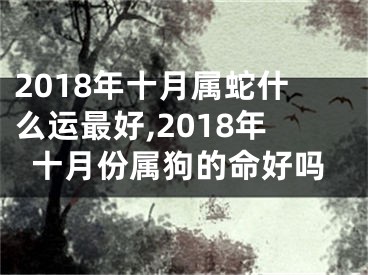 2018年十月属蛇什么运最好,2018年十月份属狗的命好吗