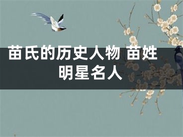 苗氏的历史人物 苗姓明星名人