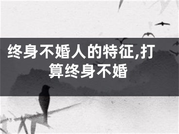终身不婚人的特征,打算终身不婚