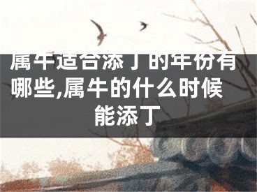 属牛适合添丁的年份有哪些,属牛的什么时候能添丁