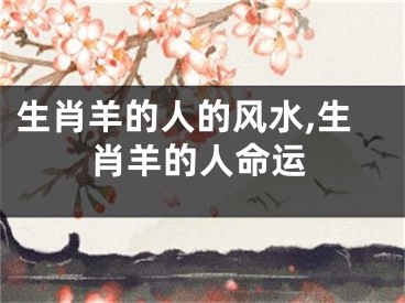 生肖羊的人的风水,生肖羊的人命运