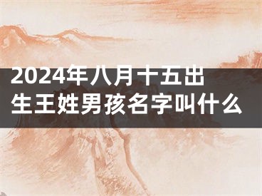 2024年八月十五出生王姓男孩名字叫什么