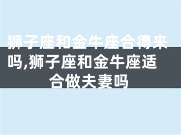 狮子座和金牛座合得来吗,狮子座和金牛座适合做夫妻吗
