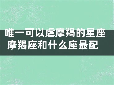 唯一可以虐摩羯的星座 摩羯座和什么座最配