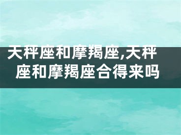 天秤座和摩羯座,天秤座和摩羯座合得来吗