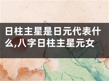日柱主星是日元代表什么,八字日柱主星元女
