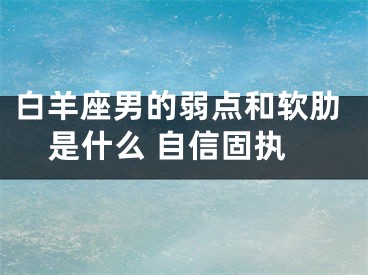 白羊座男的弱点和软肋是什么 自信固执