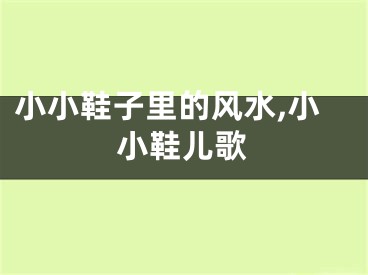 小小鞋子里的风水,小小鞋儿歌