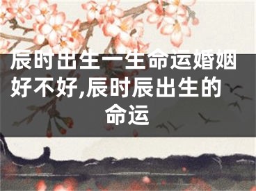 辰时出生一生命运婚姻好不好,辰时辰出生的命运