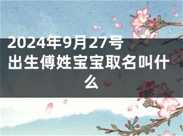 2024年9月27号出生傅姓宝宝取名叫什么