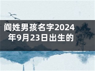 阎姓男孩名字2024年9月23日出生的