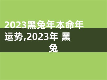 2023黑兔年本命年运势,2023年 黑兔