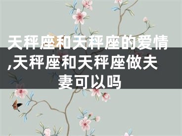 天秤座和天秤座的爱情,天秤座和天秤座做夫妻可以吗