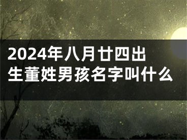 2024年八月廿四出生董姓男孩名字叫什么