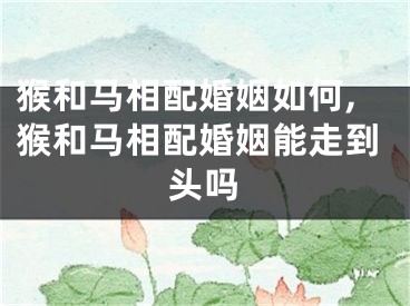 猴和马相配婚姻如何,猴和马相配婚姻能走到头吗