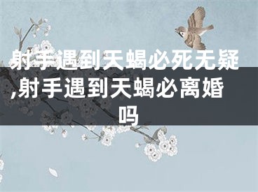 射手遇到天蝎必死无疑,射手遇到天蝎必离婚吗