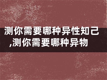 测你需要哪种异性知己,测你需要哪种异物