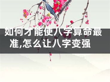 如何才能使八字算命最准,怎么让八字变强