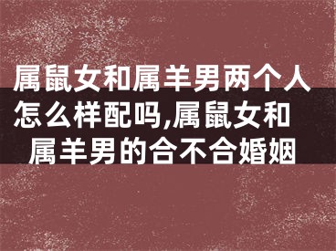 属鼠女和属羊男两个人怎么样配吗,属鼠女和属羊男的合不合婚姻