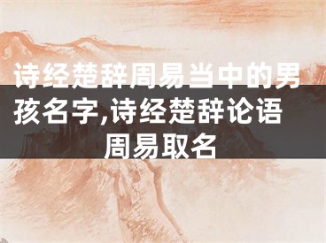 诗经楚辞周易当中的男孩名字,诗经楚辞论语周易取名