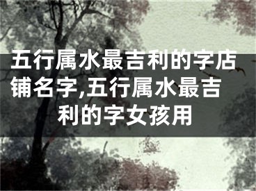 五行属水最吉利的字店铺名字,五行属水最吉利的字女孩用